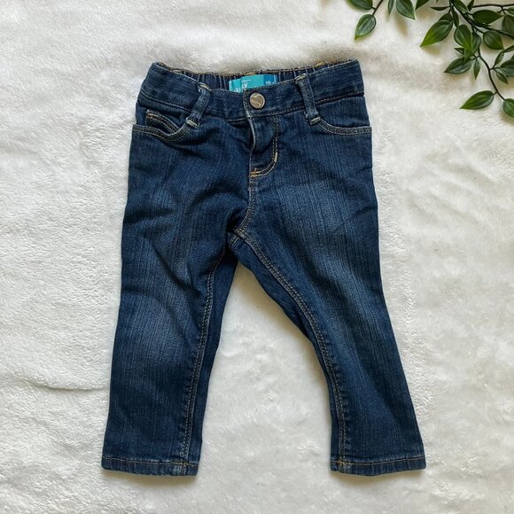 Old Navy Baby Girl 18-24M Skinny Jeans | Dark Wash Stretch EUC Toddler - Picture 1 of 14